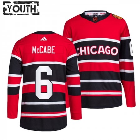Dresovi Chicago Blackhawks Jake Mccabe 6 Adidas 2022-23 Reverse Retro 2.0 Crvena Authentic - Dječji Dresovi Chicago Blackhawks Jake Mccabe 6 Adidas 2022-23 Reverse Retro 2.0 Crvena Authentic - Dječji